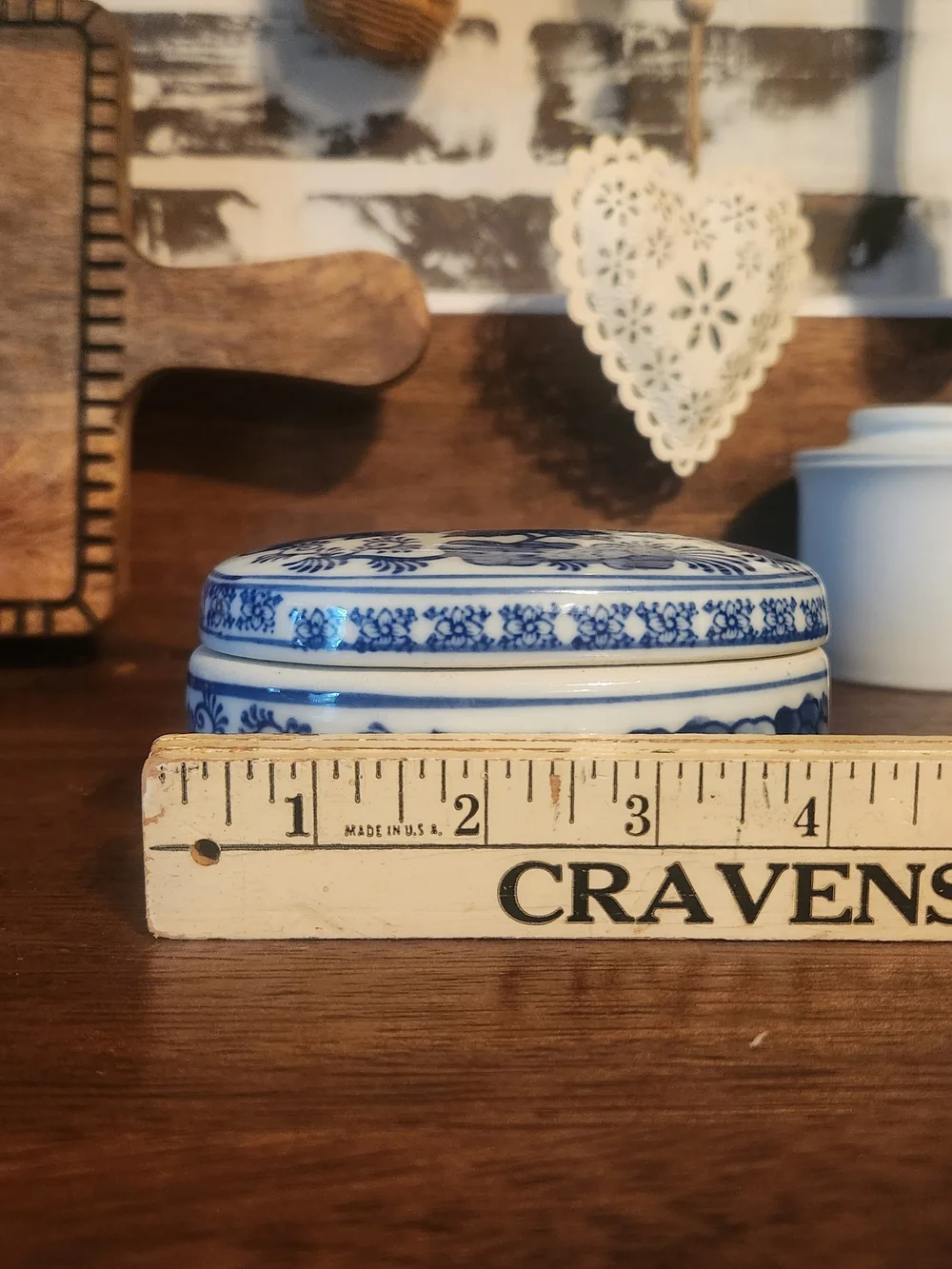 Vintage Blue Chinoiserie Trinket Box
